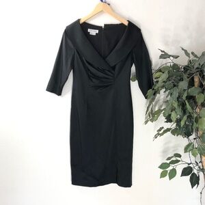 Kay Unger Black 3/4 Sleeve Cocktail Dress